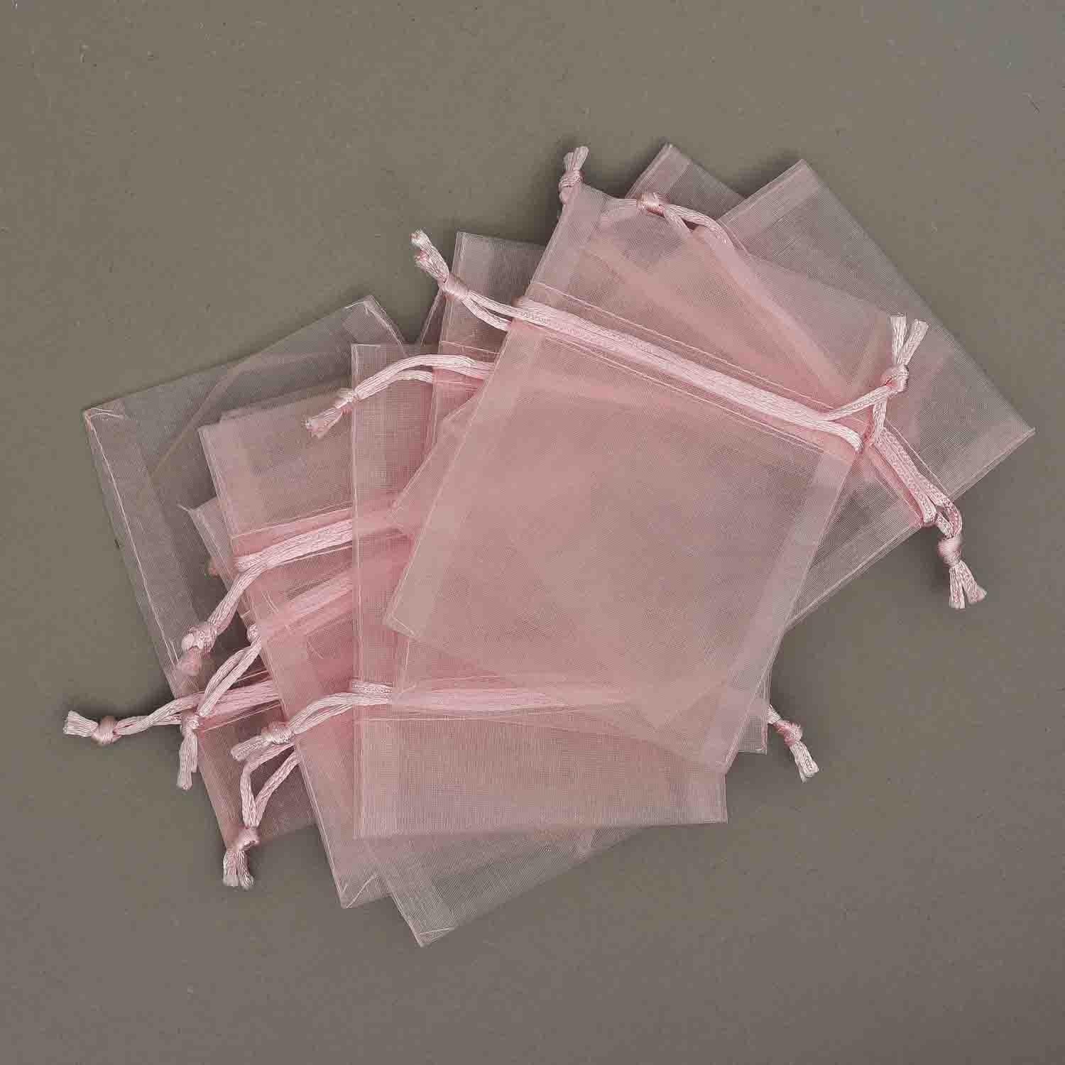 Sacchetti in Organza 10 Pezzi - 9x12 Cm / Rosa