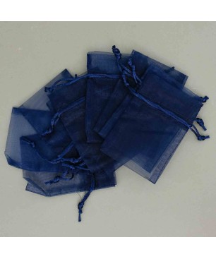 Sacchetti in Organza 10 Pezzi - 9x12 Cm / Blu notte