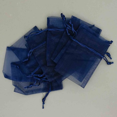 Sacchetti in Organza 10 Pezzi - 9x12 Cm / Blu notte