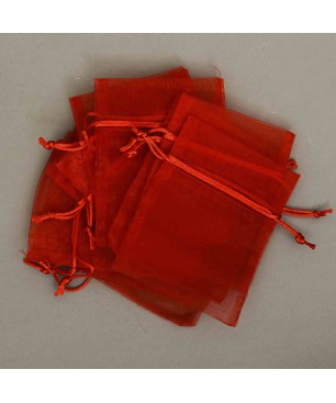 Sacchetti in Organza 10 Pezzi - 9x12 Cm / Rosso