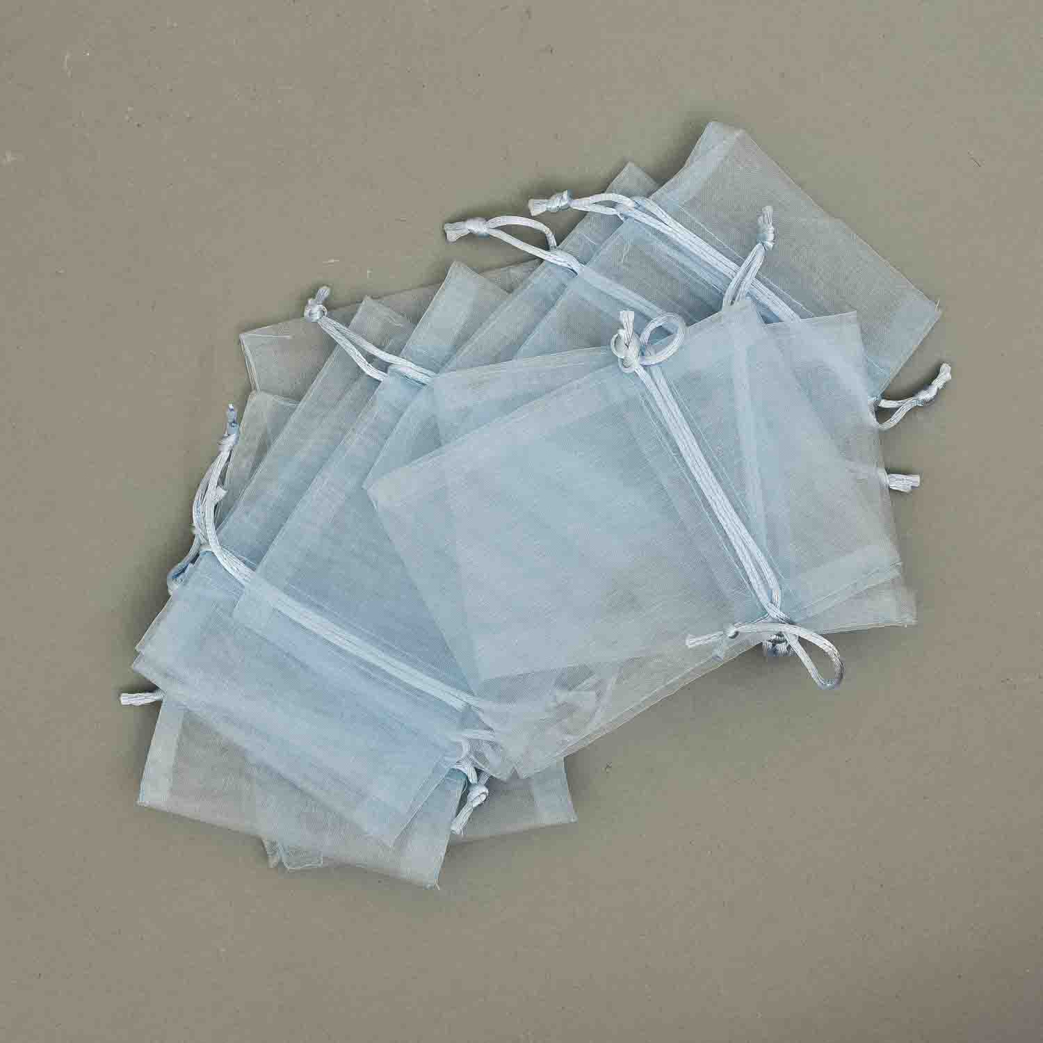 Sacchetti in Organza 10 Pezzi - 9x12 Cm / Azzurro