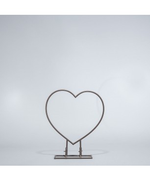 Cuore in metallo con base di supporto 33,5x7,5 Cm / H 40 Cm