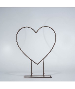 Cuore in metallo con base di supporto 46x10 Cm / H 60 Cm