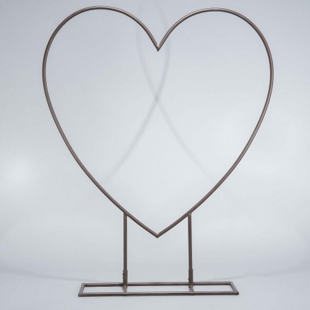 Cuore in metallo con base di supporto 67x15 Cm / H 82 Cm