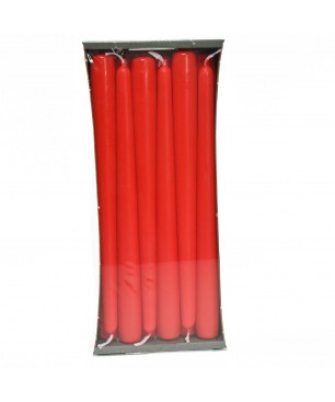 Candele coniche 23 MM vari colori - Confezione 12 pezzi - Rosso