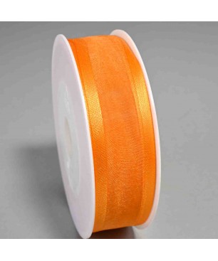 Nastro Organza e Satin 25 MM x 25 M - Vari Colori - Arancione