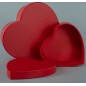 Scatole a cuore - Set 2 Pezzi - 14x12x6,5 - 20x17x9,5 Cm / Rosso