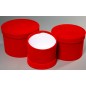 Scatole tonde in velluto Set 3 Pezzi 18x14 - 15x12 - 13x10 Cm - Rosso