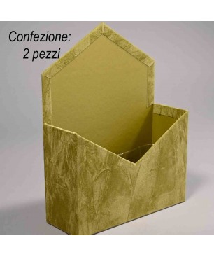 Buste in cartoncino ricoperte in velluto / Set 2 Pezzi 19,5x6,5x13,5 Cm - Verde