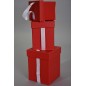 Scatole in cartoncino rosso Set 3 pezzi - 14x14x16 / 12x12x15 / 10x10x10,2 Cm