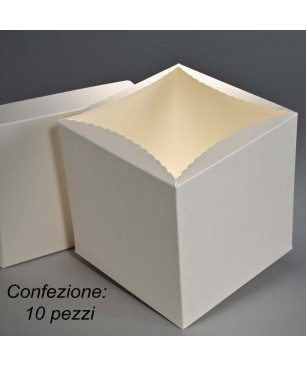 Scatole in carta color seta componibile con coperchio 10 Pezzi - 14x14x14 Cm