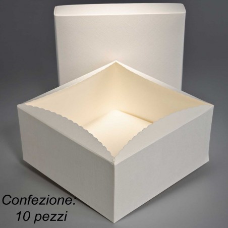 Scatole in carta color seta componibile con coperchio 10 Pezzi - 16,5x16,5x8 Cm