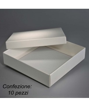 Scatole in carta color seta componibile con coperchio 10 Pezzi / 25x25x6 Cm