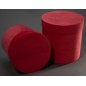 Cappelliere tonde in velluto / Set 2 Pezzi 15x18 - 18x20,5 Cm - Rosso