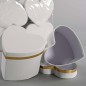 Scatoline in cartoncino a forma di cuore Set 6 Pezzi - 9x8,5x8 Cm - Bianco