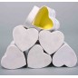 Scatoline a cuore in velluto Set 6 pezzi - 9x9x 8 cm - Bianco 