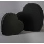 Scatole a cuore - Set 2 Pezzi - 14x12x6,5 - 20x17x9,5 Cm / Nero