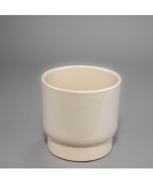 Vaso "Thiago" in terracotta bianca - D 16 Cm