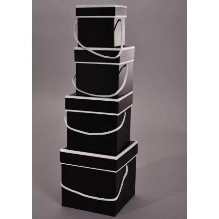 Scatole cubiche in cartoncino 10x10 / 12x12 / 14x14 / 16/16 Cm - Nero