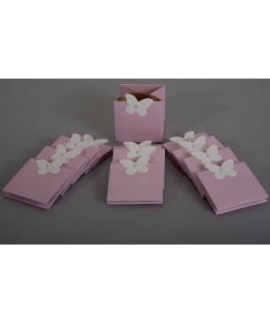 Sacchetti portavaso rosa in busta da 12 pezzi -8,5x8,5 Cm - H 8 Cm - Rosa