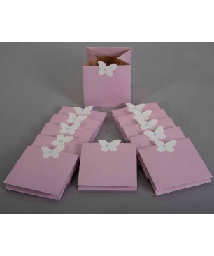 Sacchetti portavaso rosa in busta da 12 pezzi -12x12 Cm - H 12 Cm - Rosa