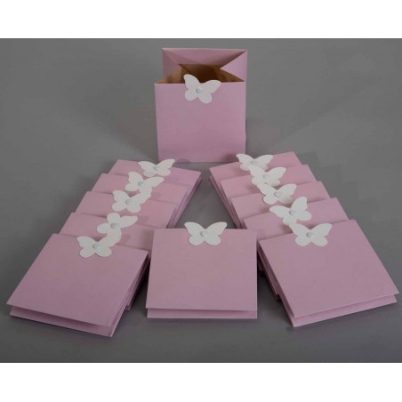 Sacchetti portavaso rosa in busta da 12 pezzi -12x12 Cm - H 12 Cm - Rosa