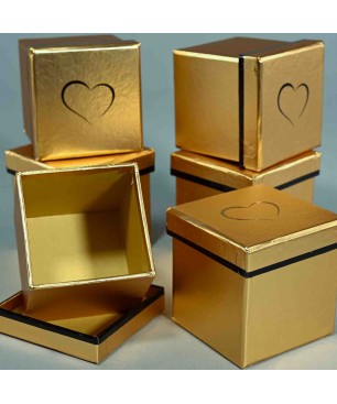 Scatoline in cartoncino 6 Pezzi - 8x8x8 Cm - Oro