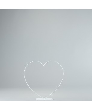 Cuore in metallo con base - Bianco / 25 Cm