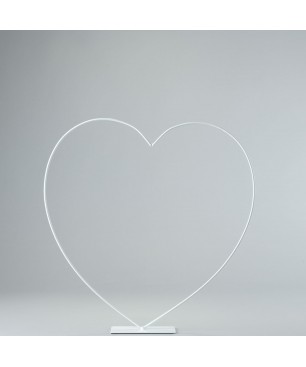 Cuore in metallo con base - Bianco / 39 Cm