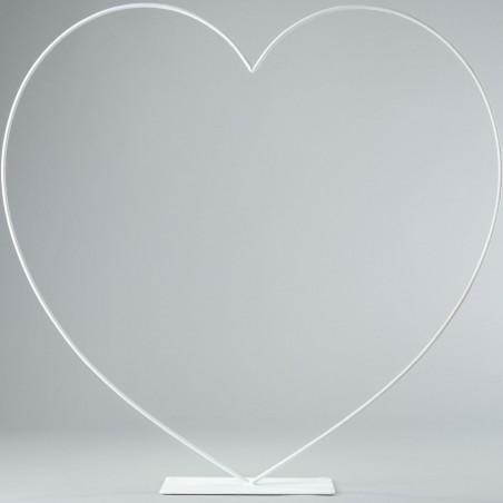 Cuore in metallo con base - Bianco / 58 Cm