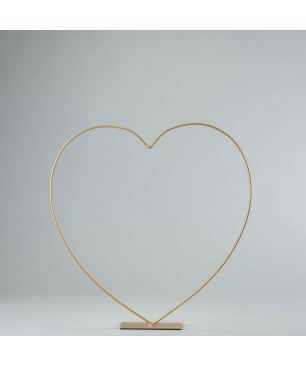 Cuore in metallo con base - Oro / 39 Cm