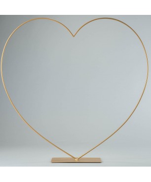 Cuore in metallo con base - Oro / 58 Cm