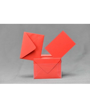 Bigliettini e buste - 6x8 Cm / Rosso