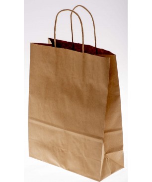 Borsine shopper con cordino 25 Pezzi - 14x9x20 Cm / Avana