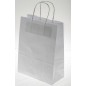 Borsine shopper con cordino 25 Pezzi - 18x8x24 Cm / Bianco