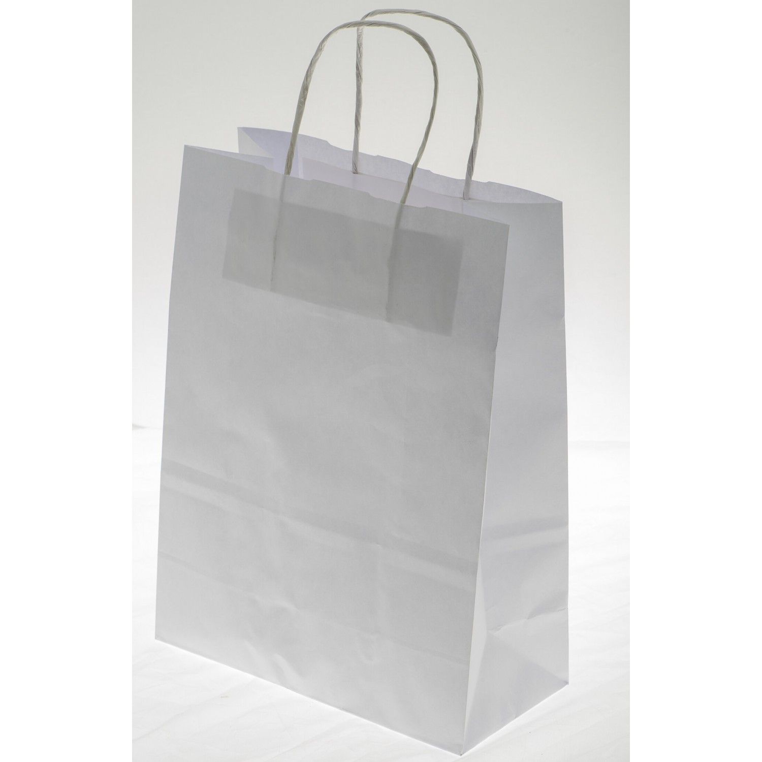 Borsine shopper con cordino 25 Pezzi - 22x10x29 Cm / Bianco