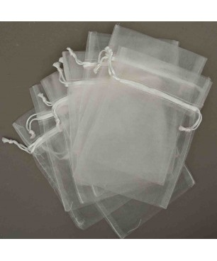 Sacchetti "Organza" 10 Pezzi - 17x12 Cm / Bianco