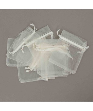 Sacchetti "Organza" 10 Pezzi - 7,5x10 Cm / Crema