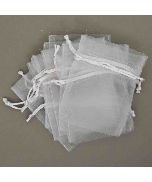 Sacchetti "Organza" 10 Pezzi - 7,5x10 Cm / Bianco