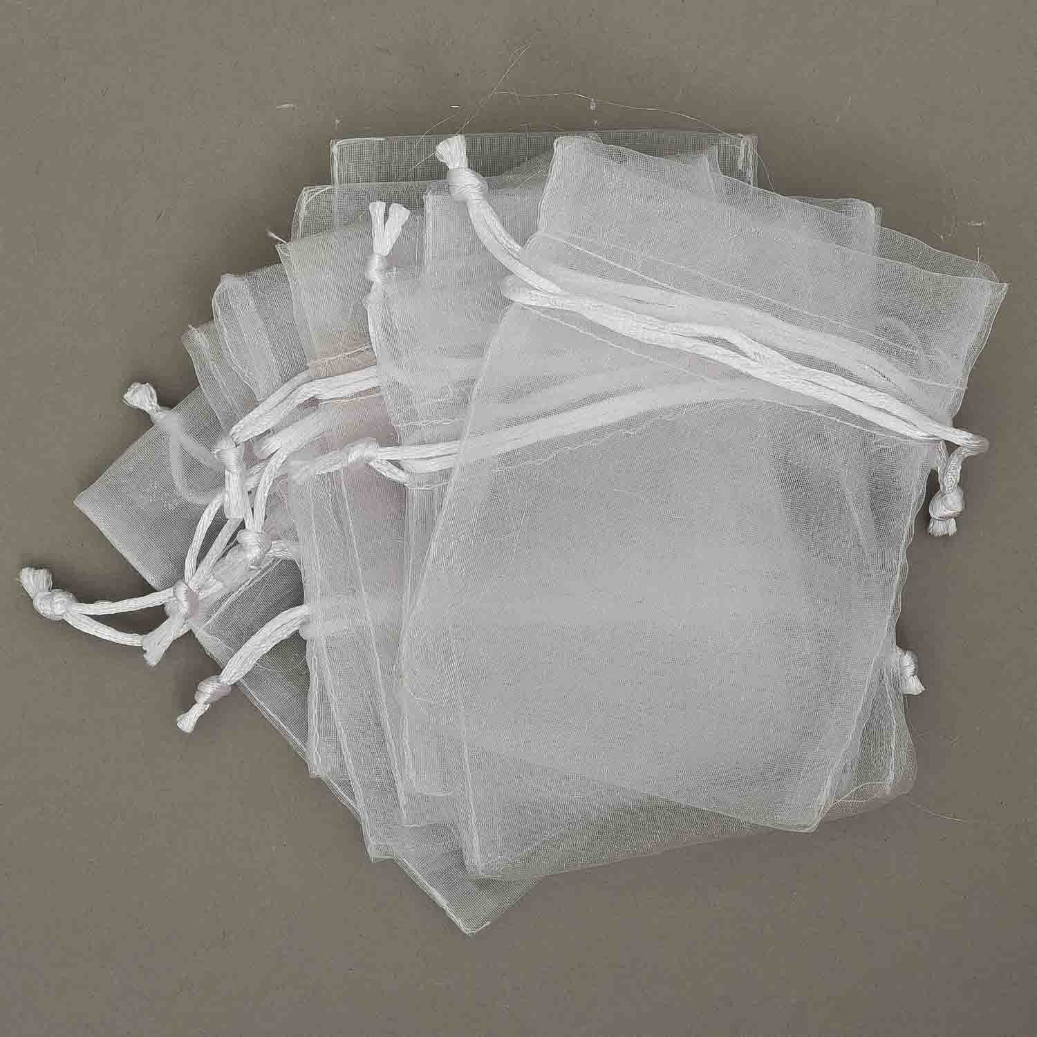 Sacchetti "Organza" 10 Pezzi - 7,5x10 Cm / Bianco