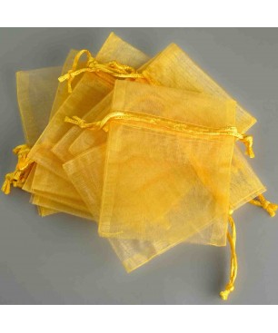 Sacchetti "Organza" 10 Pezzi - 9x12 Cm / Giallo scuro