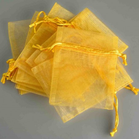 Sacchetti "Organza" 10 Pezzi - 9x12 Cm / Giallo scuro