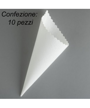 Coni portariso "Cotone" 10 Pezzi - 6x18 Cm / Bianco