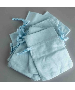 Sacchetti "Cotone" 10 Pezzi - 9x12 Cm / Azzurro