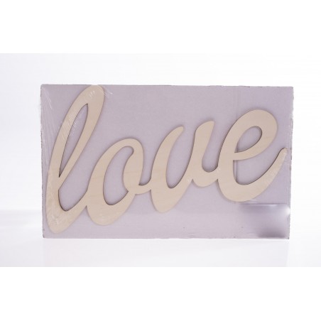 Scritta "love" in legno - 2 Misure - 34x21 cm