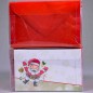 Biglietti natalizi 7x11 Cm - Babbo Natale a sinistra / Buste rosse