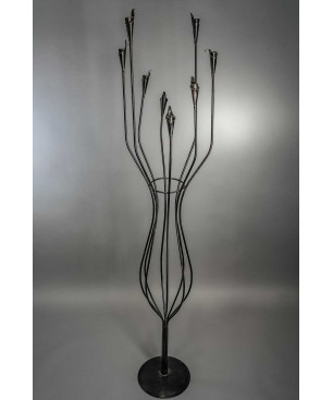 Candelabro nero 8 luci - 170 CM