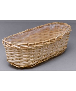 Cesto ovale in vimini color beige - Varie misure - 34x14 cm