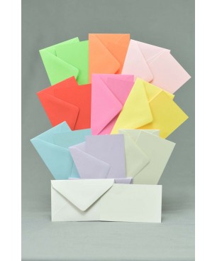 Bigliettini e buste 100 Pezzi - 7x11 Cm / Multicolor  