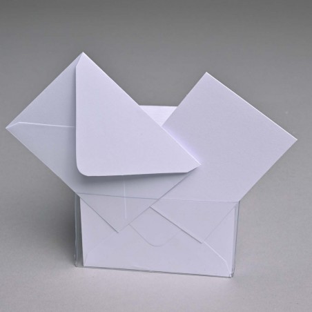 Bigliettini e buste 100 Pezzi - 6x8 Cm / Opalino Bianco